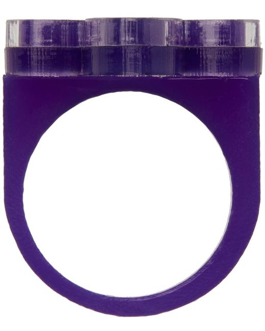 Anna Sui Purple Ssense Exclusive Flower Ring for men