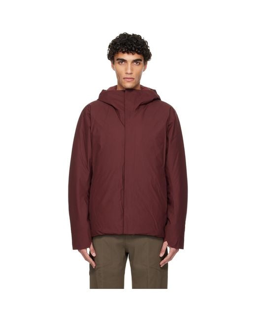 Veilance Red Burgundy Altus Down Jacket for men