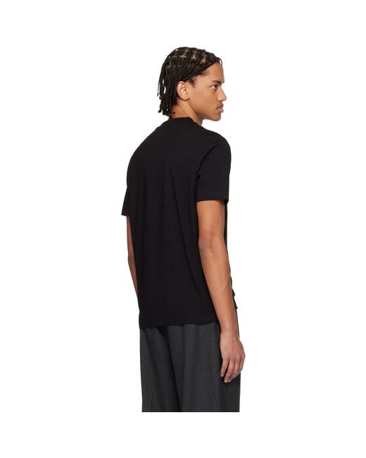 HUGO Black Gradient-Logo Cotton Jersey T-Shirt for men