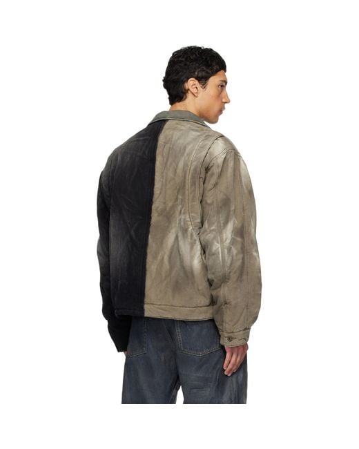 we11done Black 'Half And Half' Work Jacket for men