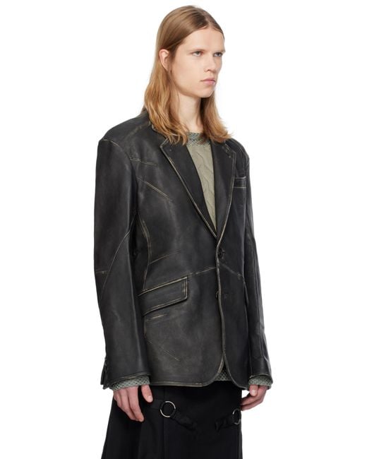 ANDERSSON BELL Black Hyde Leather Jacket for men