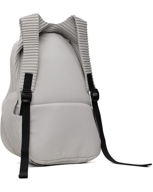 Homme Plissé Issey Miyake Gray Homme Plissé Issey Miyake Pleats Daypack Backpack for men