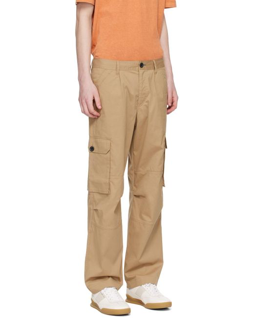 PS by Paul Smith Natural Brown Panel Cargo Pants for men