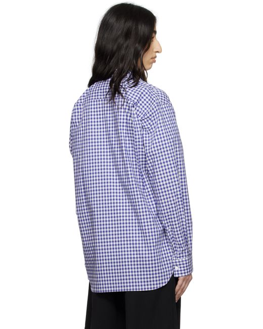 Comme des Garçons ブルー＆ホワイト ギンガム シャツ Blue
