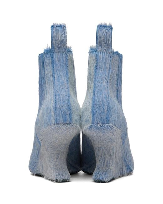 Rick Owens Blue Cantilever 8 Sharp Ankle Boots