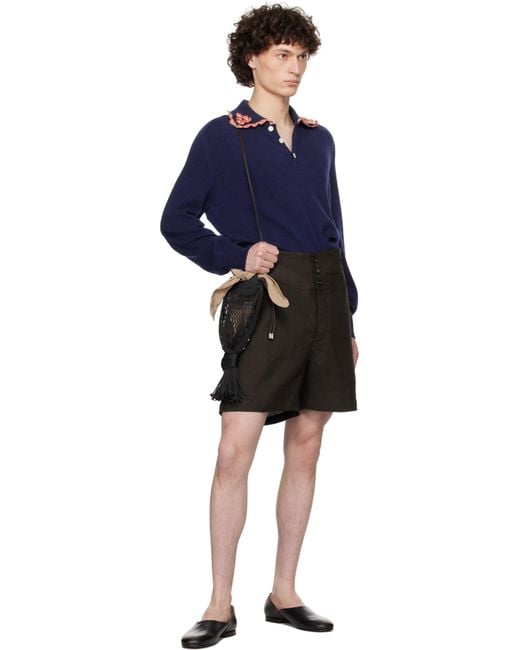 メンズ Bode ネイビー Rookie ニットポロシャツ Blue