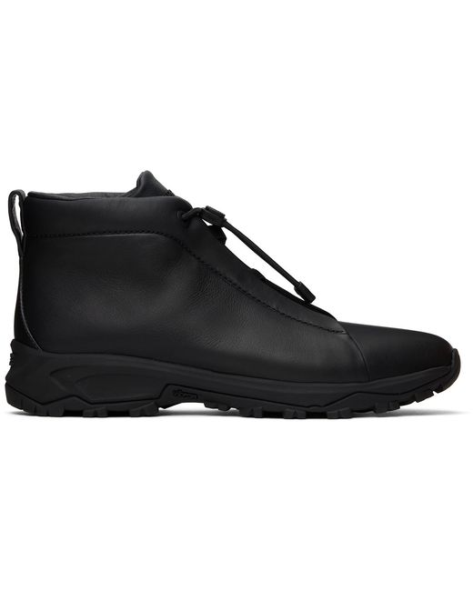 Zegna Black Triple Stitch High-Top Sneakers for men
