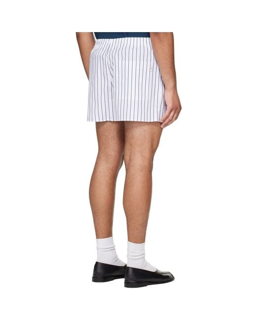 AMI White Cotton Elasticated Shorts for men