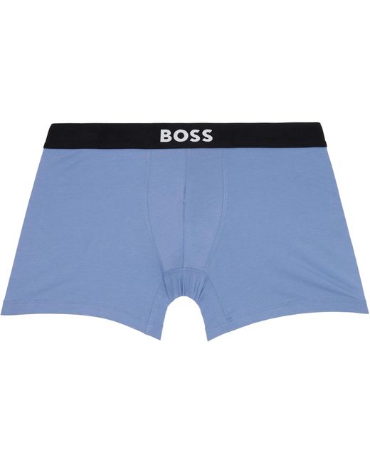 Boss Blue Three-Pack Stretch Cotton Boxer Briefs for men