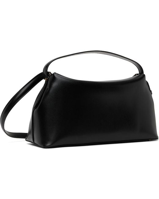 Totême Black T-Lock Leather Top Handle Bag