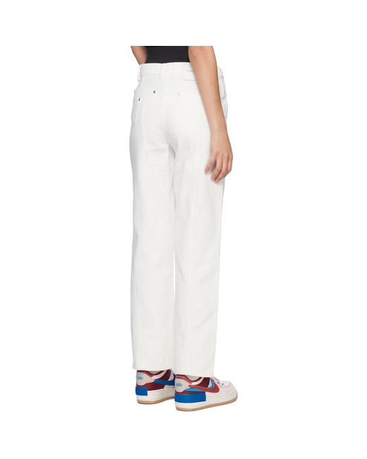 Feng Chen Wang White Deconstructed Jeans