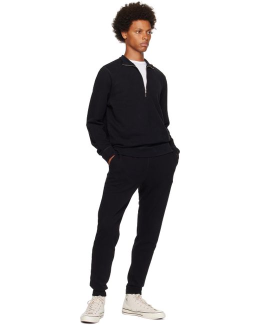 Sunspel Black Half-zip Sweatshirt for men
