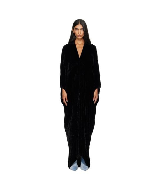 Rick Owens Black Tower Tommykite Maxi Dress