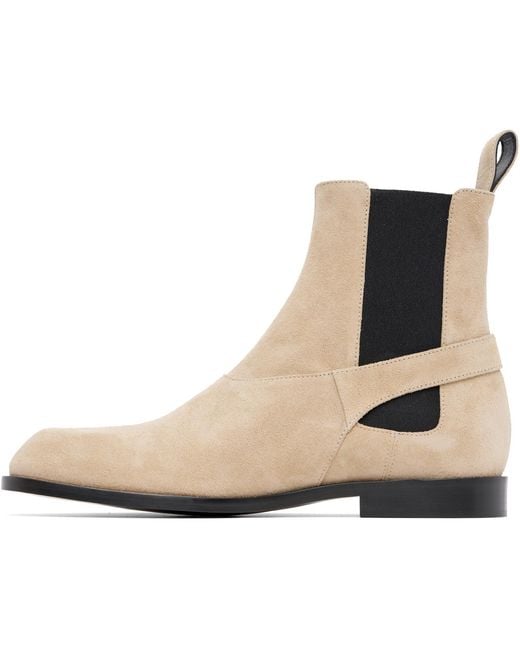Balmain Natural Suede Anthem Chelsea Boots for men