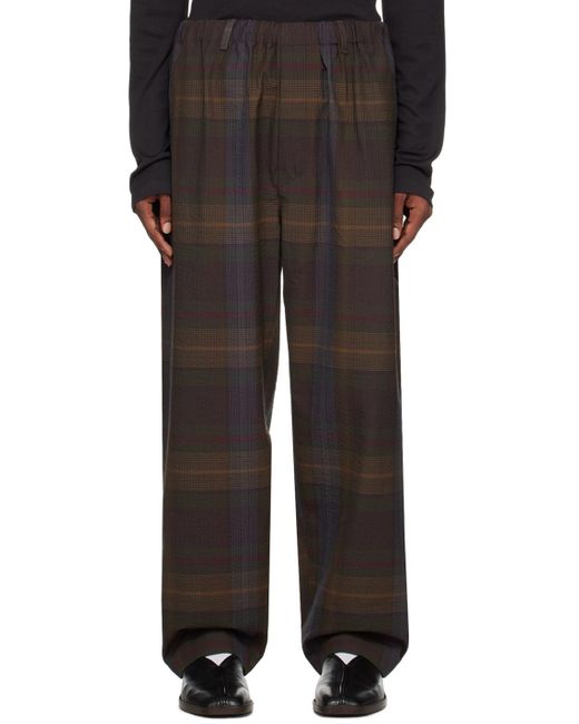 Lemaire Black Brown Relaxed Trousers for men