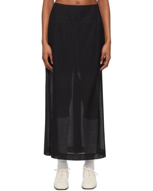 Amomento Black Sheer Maxi Skirt