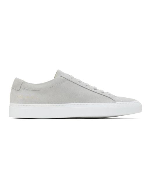 Common Projects Gray Grey Suede Original Achilles Low Sneakers for men