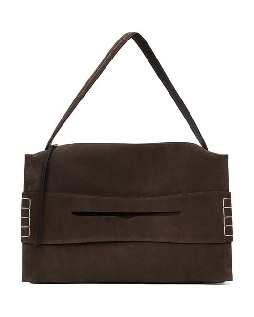 J.W. Anderson Brown Large Loafer Suede Bag