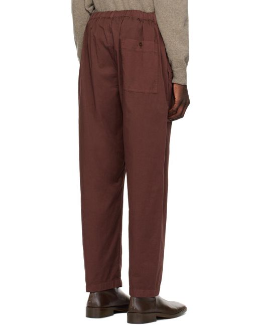 Lemaire Brown Relaxed Trousers for men