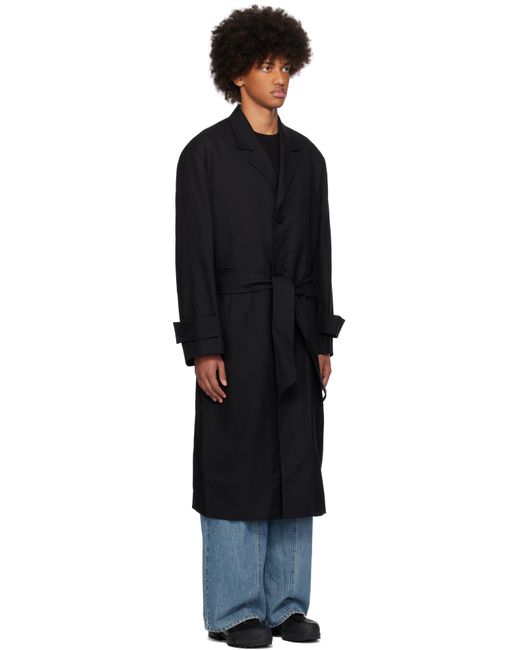 Wooyoungmi Black Belted Single Coat for men