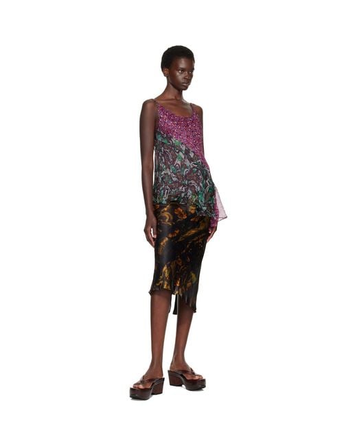 Dries Van Noten Multicolor Floral Midi Skirt