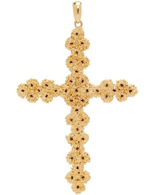 Veneda Carter Metallic Vc043 Large Ruby Cross Pendant for men