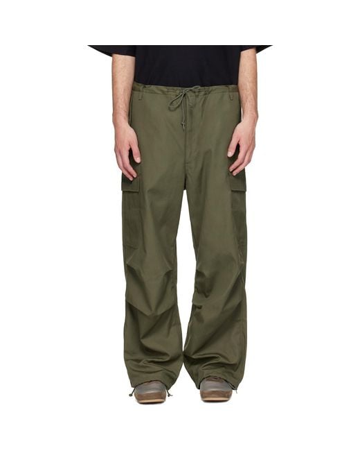 (w)taps Green Milt0001 Cotton Canvas Cargo Pants for men