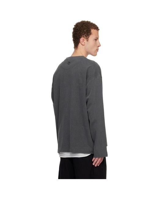 Wooyoungmi Black Minhwa Logo Long Sleeve T-Shirt for men