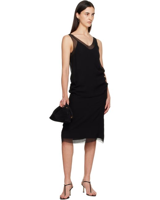 Totême  Black Bevel Suede Wristlet Clutch