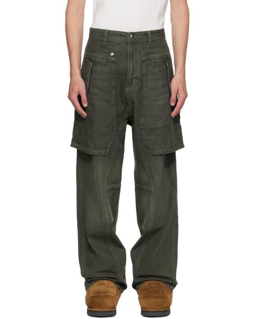 ANDERSSON BELL Multicolor Khaki Raptor Layered Wide-Leg Jeans for men