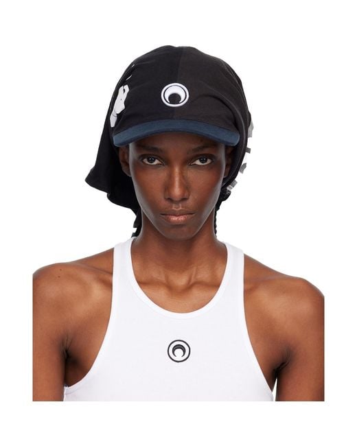 MARINE SERRE White Regenerated Graphic T-Shirts Veiled Cap