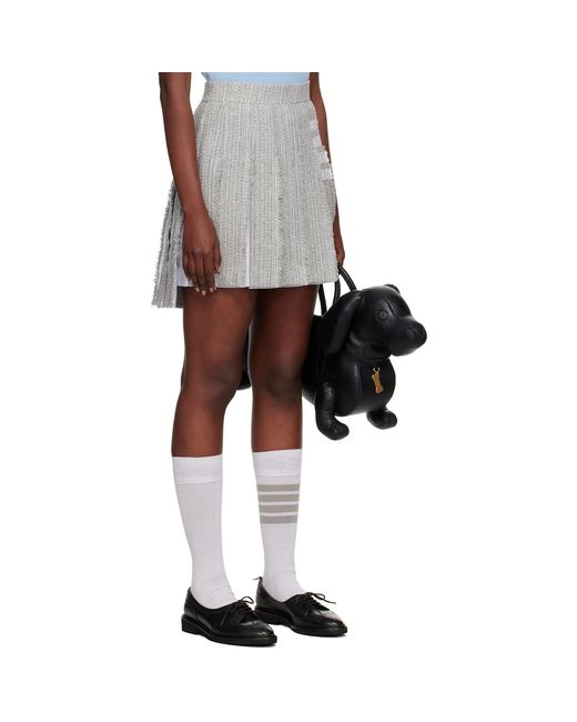 Thom Browne Black Classic Pleated 4-Bar Miniskirt