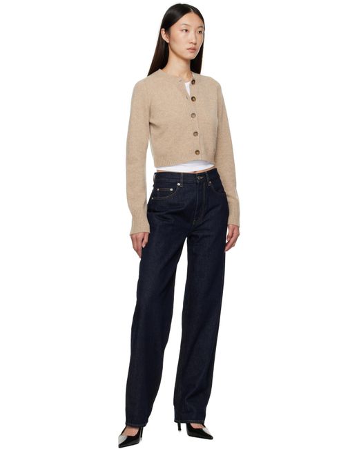 Loulou de Saison Blue Zephir Cashmere Cropped Cardigan