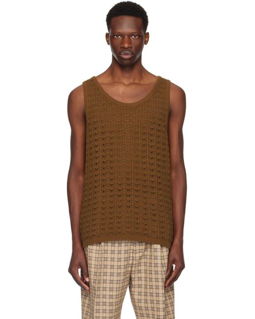 Cmmn Swdn Brown Cray Tank Top for men