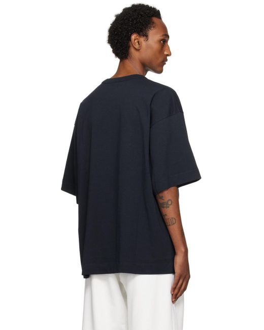 Dries Van Noten Blue Navy Oversized T-shirt for men