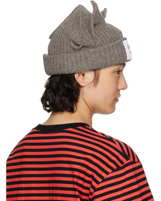 Bonnet Épais Gris À Appliqués À Oreille Exclusif À Ssense Charles Jeffrey pour homme en coloris Red