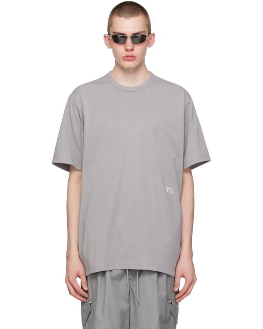Y-3 Gray Premium T-shirt for men