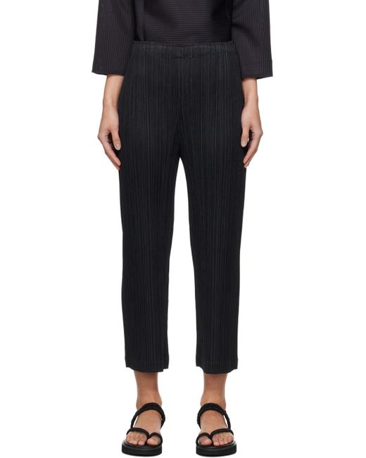 Pleats Please Issey Miyake Black Thicker Bottoms 1 Trousers