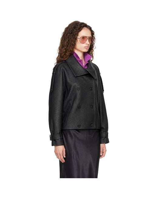 Acne Black Cropped Leather Jacket