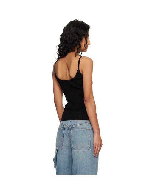 Courreges Black Reedition Rib Knit Tank Top