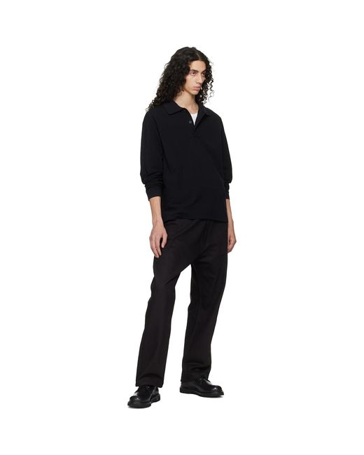 Studio Nicholson Black Ozero Jersey Polo for men