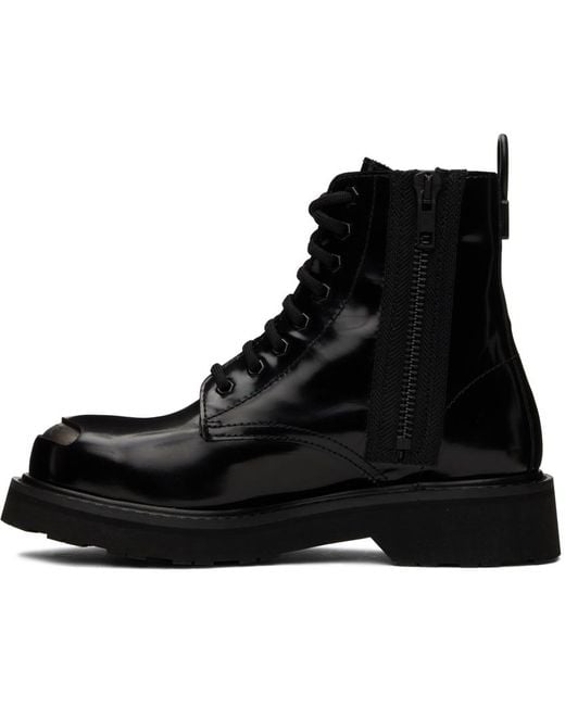 KENZO Black Smile Lace-up Boots for men