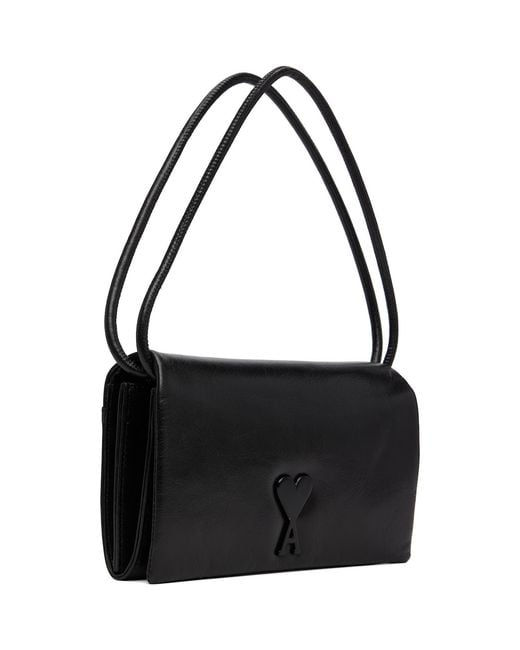 AMI Black Voulez-Vous Wallet On Strap Bag