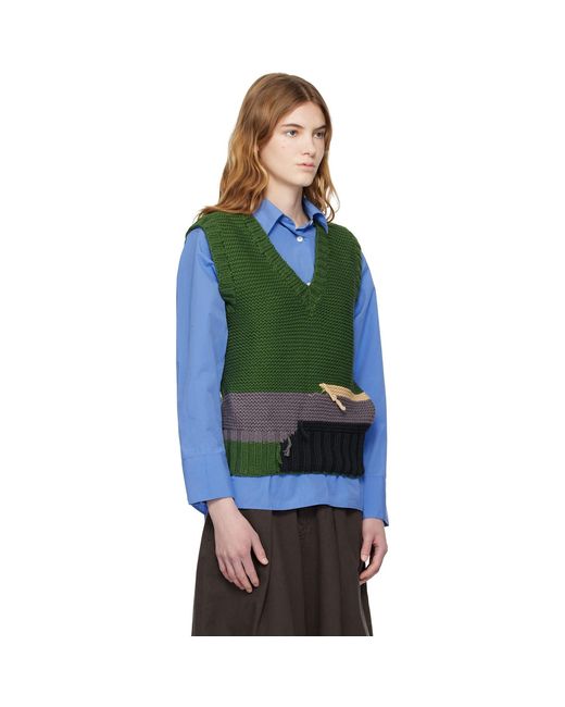 YMC Green Heidi Sweater Vest