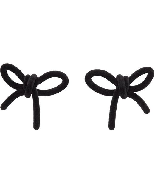 ShuShu/Tong Black Ssense Exclusive Yvmin Edition Velvet Bow Earrings