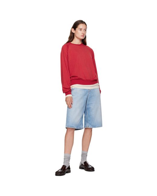 Acne Blue Loose-Fit Denim Shorts