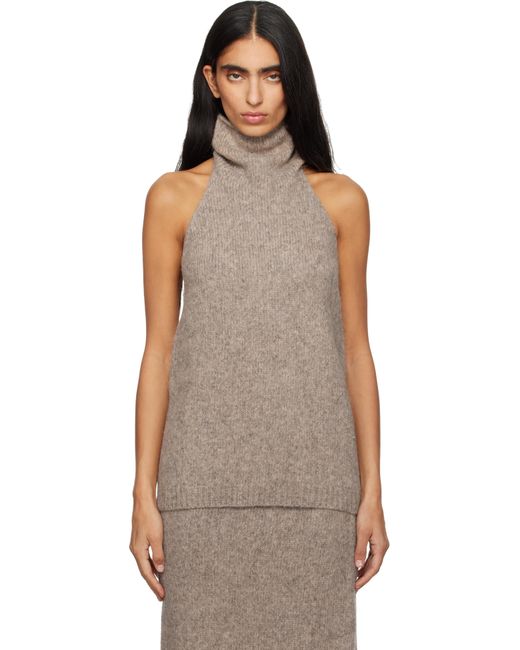 Lauren Manoogian Brown Taupe Loft Halter Top