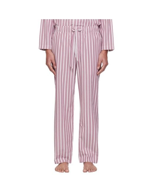 Tekla Red Poplin Pyjama Pants for men