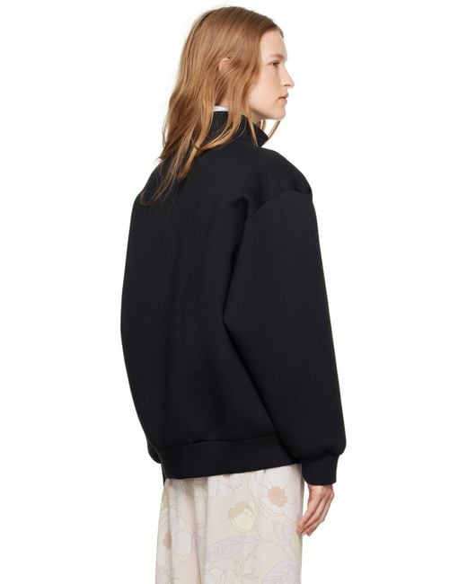 Dries Van Noten スウェット Dries Van Noten Asymmetric Zip Neoprene Sweatshirt in Black | Lyst UK