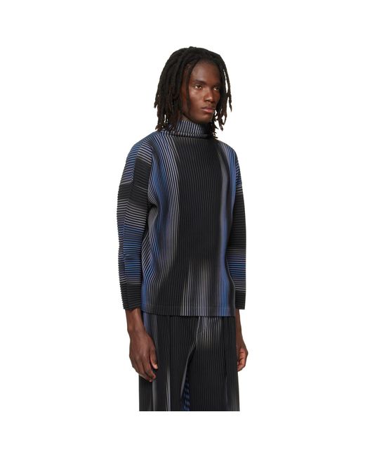Homme Plissé Issey Miyake Blue Blend Of Lights T-Shirt for men